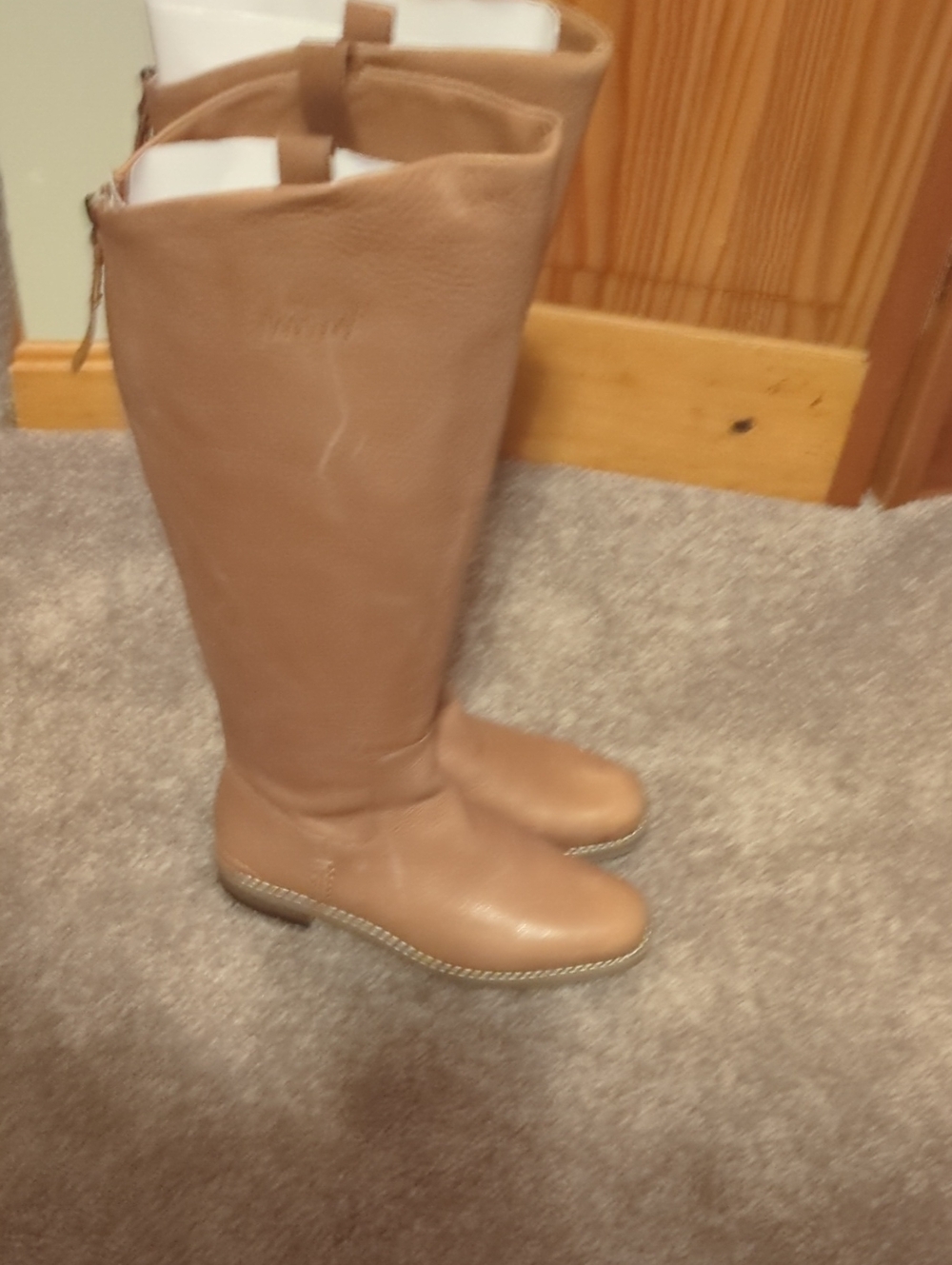 Franco Sarto Tall Leather Knee High Boots in Tan